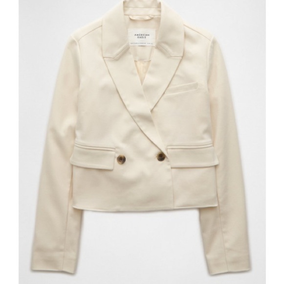 American Eagle Cropped Blazer Size L - Picture 8 of 12